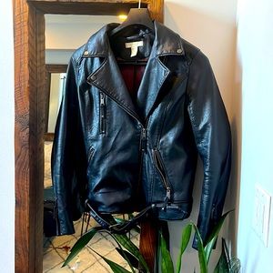 H&M Black Faux Leather Moto Jacket